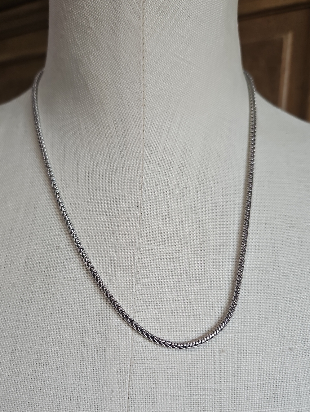 Classic Silver Rope Chain Necklace - 19" Vintage Women's Jewelry